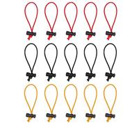 Foto&Tech 15-Pack Multipurpose Extra Thick Toggle Tie/Elastic Cable Tie & Organizer Adjustable/Cable Strap/Instant Clutter Killer/Tangle Tamer/Cable Management for Cord&Cable Reusable (Red+BK+Orange)