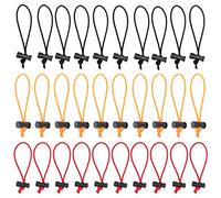 Foto&Tech 30-Pack Multipurpose Extra Thick Toggle Tie/Elastic Cable Tie & Organizer Adjustable/Cable Strap/Instant Clutter Killer/Tangle Tamer/Cable Management for Cord&Cable Reusable (Red+BK+Orange)