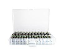 Foto&Tech Clear AA/AAA Plastic Battery Storage Case/Organizer/Holder (Holds 46 AA batteries or 64 AAA batteries)