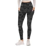 FOTOCITI Gym Leggings for Women with Pockets Black High Waisted Leggings Soft Elastic Opaque Tummy Control Slim Trousers Sports Workout Running Yoga Pants
