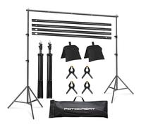 FOTOCREAT Backdrop Stand Kit 6.5x10ft Adjustable Photography Photo Studio Background Support System with Carry Bag and,4 Backdrop Clip for Photoshoot,Parties,Wedding,Birthday,Baby Photo Shoot