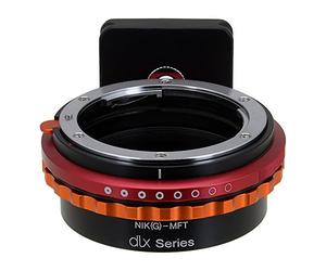 Fotodiox DLX Lens Adapter - Compatible with Nikon F Mount (G-Type) Lenses to fit Micro Four Thirds (MFT, M4/3) Mirrorless Cameras; w/Long-Throw De-Clicked Aperture Control