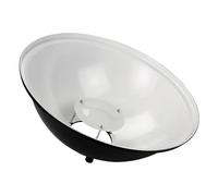 Fotodiox Pro 18in (45cm) All Metal Beauty Dish with Speedlite/Hot Shoe Flash Bracket - Soft White Interior