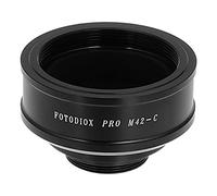 Fotodiox Pro Lens Mount Adapter, for M42 Screw Mount (42mm x1 Thread) lens to C-mount Movie Cameras and CCTV Cameras