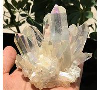 FOTOEV Natural crystal rough Rare Beautiful White Flame Aura Quartz Crystal Cluster Specimen Crystal Stone