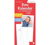 Fotokalender zum Selbstgestalten 2026: Blanko-Kalender mit Monatskalendarium, Titelblatt zum Selbstgestalten, viel Platz für Notizen und mit Schulferien.