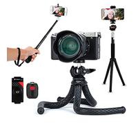 Fotopro 3-in-1 Flexible Tripod with Selfie Stick, 83cm Bluetooth Remote Phone Tripod for iPhone Samsung GoPro