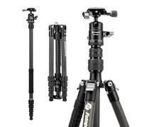 Fotopro 60inch Carbon Fiber Travel Tripod, Compact Camera Tripod with Ball Head Quick Release Plate for DSLR SLR, Detachable Monopod with Camera Bag, Load up to 17.63lbs/8KG, X-go E 2 Carbon Fiber