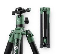Fotopro 62 Inch Carbon Fiber Tripod for Camera Ultralight Travel Camera Tripod Max Loads Up 22lbs X-Aircross 3 Green