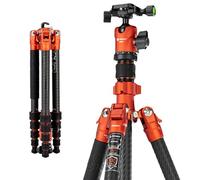 Fotopro 64'' Carbon Fiber Tripod, Compact Travel Tripod for DSLR Camera, with Ballhead Quick Release Plate Carry Bag, with Detachable Monopod, Max Load 10kg. Sherpa Series (orange, 60 inch)