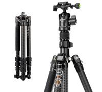 Fotopro 64'' Carbon Fiber Tripod, Compact Travel Tripod for DSLR Camera, with Ballhead Quick Release Plate Carry Bag, with Detachable Monopod, Max Load 10kg. Sherpa Series (black, 60 inch)