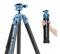 Fotopro Carbon Fiber Tripod 51 Inch 360 Degree Ball Head Quick Release Plate Lightweight Camera Tripod for Travel Tripod Folded Height Only 13.9",Max Loads up to 17.6lbs,Orange