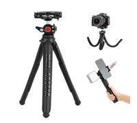Fotopro Flexible Tripod Smartphone Tripod for Travel Vlog Live Horizontal and Vertical Shooting, Lightweight Compact Desktop Selfie Stick UFO4 Black