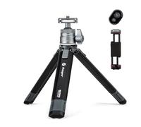 Fotopro Mini Camera Tripod with Carbon Fiber, 360 Degree Ball Head Extendable Portable Small Desktop Tripod for Phone Video Max Height 90 CM, Load up to 3Kg ( SY-390M+P-1HX SET)