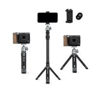 Fotopro Mini Camera Tripod with Carbon Fiber, 360 Degree Ball Head Extendable Portable Small Desktop Tripod for Phone Video Max Height 90 CM, Load up to 3Kg (SY-390+P-1HX-PA-2 SET)