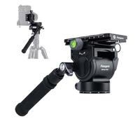 Fotopro Panoramic Fluid Head Drag Pan Head For Video Camera Tripod with QR Plate, for Filmming Vlogging livestreaming Videography (MH-6A Pro)