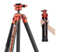 Fotopro X-Aircross 3 Lite 62 Inch Lightweight Travel Camera Tripod with Panoramic Ball Head 1.78lbs Ultra Light Portable Professional Travel Carbon Fiber Tripod for Camera DSLR Load up to 22lbs Orange