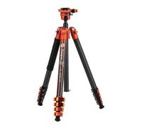 Fotopro X-Airfly 63 Inch Lightweight Travel Camera Tripod with Panoramic Ball Head 2.51lb Expandable Compact Portable Professional Carbon Fiber Tripod for Camera DSLR Load up to 33lb Orange
