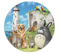 Fotos De Animales 1000 Pieces Group Photo of Animals Jigsaw Puzzle Circular Jigsaw DIY Women Gifts for Men 1000pcs (67.5x67.5cm)