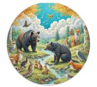 Fotos De Animales 1000 Pieces Group Photo of Animals Jigsaw Puzzle Round DIY Irregular 1000pcs (67.5x67.5cm)