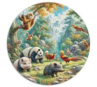 Fotos De Animales 1000 Pieces Group Photo of Animals Jigsaw Puzzle Round DIY Irregular 1000pcs (67.5x67.5cm)