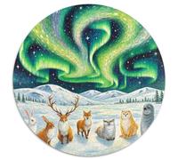 Fotos De Animales 1000 Pieces Group Photo of Animals Jigsaw Puzzle Round DIY Irregular Education Games1000pcs (67.5x67.5cm)