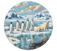 Fotos De Animales 1000 Pieces Group Photo of Animals Jigsaw Puzzle Round DIY Irregular Family Game Women Gifts for Men 1000pcs (67.5x67.5cm)