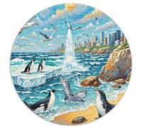 Fotos De Animales 1000 Pieces Group Photo of Animals Jigsaw Puzzle Round DIY Irregular for Adults Kid 1000pcs (67.5x67.5cm)