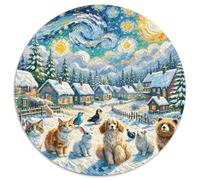 Fotos De Animales 1000 Pieces Group Photo of Animals Jigsaw Puzzle Round DIY Irregular for Adults Kid 1000pcs (67.5x67.5cm)