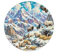 Fotos De Animales 1000 Pieces Group Photo of Animals Jigsaw Puzzle Round DIY Irregular for Adults Kid 1000pcs (67.5x67.5cm)