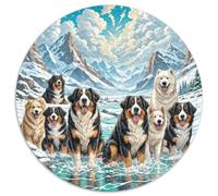 Fotos De Animales 1000 Pieces Group Photo of Animals Jigsaw Puzzle Round DIY Irregular for Adults Kid 1000pcs (67.5x67.5cm)
