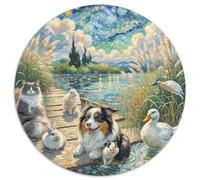 Fotos De Animales 1000 Pieces Group Photo of Animals Jigsaw Puzzle Round DIY Irregular Puzzle Games for Adults Kid 1000pcs (67.5x67.5cm)
