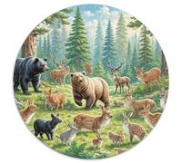 Fotos De Animales 1000 Pieces Group Photo of Animals Jigsaw Puzzle Round DIY Irregular Puzzle Games1000pcs (67.5x67.5cm)