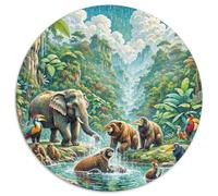 Fotos De Animales 1000 Pieces Group Photo of Animals Jigsaw Puzzle Round DIY Irregular Women Gifts for Men 1000pcs (67.5x67.5cm)