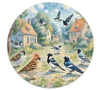 Fotos De Animales 1000 Pieces Group Photo of Animals Jigsaw Puzzle Round DIY Unique Family Game for Adults Kid 1000pcs (67.5x67.5cm)