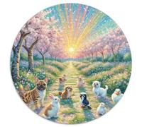 Fotos De Animales 1000 Pieces Group Photo of Animals Jigsaw Puzzle Round DIY Unique Family Game for Adults Kid 1000pcs (67.5x67.5cm)