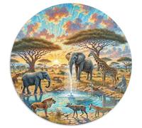 Fotos De Animales 1000 Pieces Group Photo of Animals Jigsaw Puzzle Round DIY Unique Family Game Women Gifts for Men 1000pcs (67.5x67.5cm)
