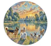 Fotos De Animales 1000 Pieces Group Photo of Animals Jigsaw Puzzle Round DIY Unique Family Game Women Gifts for Men 1000pcs (67.5x67.5cm)