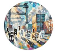 Fotos De Animales 1000 Pieces Group Photo of Animals Jigsaw Puzzle Round DIY Unique Family Game Women Gifts for Men 1000pcs (67.5x67.5cm)