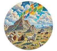 Fotos De Animales 1000 Pieces Group Photo of Animals Jigsaw Puzzle Round DIY Unique Puzzle Games Women Gifts for Men 1000pcs (67.5x67.5cm)