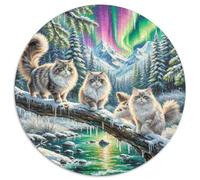 Fotos De Animales 1000 Pieces Group Photo of Animals Puzzles Round DIY Irregular Puzzle Games for Adults Kid 1000pcs (67.5x67.5cm)