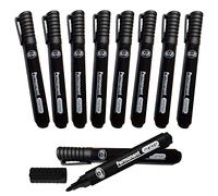 FotoStation 100 Black Permanent Marker Pens Thick Bullet Tip for Plastic, Metal or Ideal for School, Low-Odour Ink