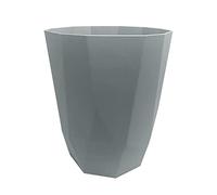 FotoStation 2 in 1 Diamond Design 8L Waste Paper Bin & Plant Pot - Modern Geometric Plastic Rubbish Bin or Decor Indoor Outdoor Planter for Bathroom, Bedroom, Office, Living Room & Balcony (Grey)