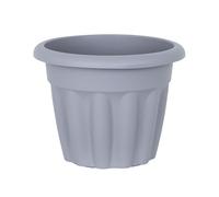 FotoStation 25cm Plastic Plant Pot - Large Round Upcycled Grey-Effect Planter for Indoor & Outdoor Use | Lightweight, Weather-Resistant Garden Flower Pot for Plants, Herbs & Balcony Decor