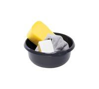 FotoStation 5 Litre, 28Cm Round Plastic Washing up Bowl For Sink, Basin, Kitchen Organisation With High Gloss Chic Finish (Midnight Greyish)