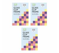 FotoStation 5 x 7 Inch Clip Frames Glass Front Frameless Clip Frame 13cm x 18cm Approx. Picture Photo Frames Poster Frame For Home, Office Classic Wall Hanging (3)