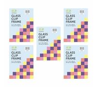 FotoStation 5 x 7 Inch Clip Frames Glass Front Frameless Clip Frame 13cm x 18cm Approx. Picture Photo Frames Poster Frame For Home, Office Classic Wall Hanging (5)