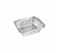 FotoStation 50pcs Amazing Silver Aluminium Foil Containers and Tray with Foil- Lined Lid Oven Safe, Food Safe, Freezer Safe for Baking Prep Food Storage Takeaway Tin for Picnic and Parties. (450ml)