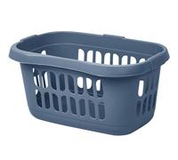 FotoStation 60 Litre Hipster Laundry Basket Large High Grade Plastic Gloss Finish Washing Clothes Linen Storage Bin Tidy Bathroom, Laundry and Household (Midnight Navy)