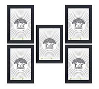 FotoStation 8x10 Inch Picture Frames Black With Glass Front Wall Mounting Photo Frame 20cm x 25cm Photo Frames, Black Frame for Portrait, Printing, Landscape, Poster (Set of 5)